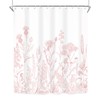 Riyidecor Pink Floral Wildflower Shower Curtain for Bathroom Decor 60Wx72H