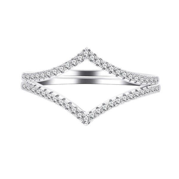 Uloveido 925 Sterling Silver Pointed V Shaped Ring Guard Enhancer