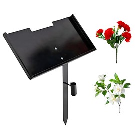 Gravestone Stand, Memorial Stone Stand for Loved People, Grave Marker Stand, Pets Tombstone Cat for Funeral, Memorial Emblem, Removable Tube, for Cemetery, Garden, Grassland