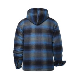 Facitisu Hoodies for Men Sherpa Lined Heavyweight Flannel Jackets Fleece Plaid Winter Warm Coats