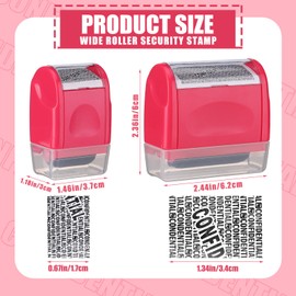 2 Pack Identity Protection Roller Stamps Identity Theft Stamp Confidential Roller Stamp Privacy Stamp Information Blocker Stamp and 4 Pack Refill Ink for ID Account Data Address Security (Peach)
