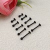 Besyvvin 10pcs Lip Bars Labret Studs 4/6/8/10/12mm Stainless Steel Black