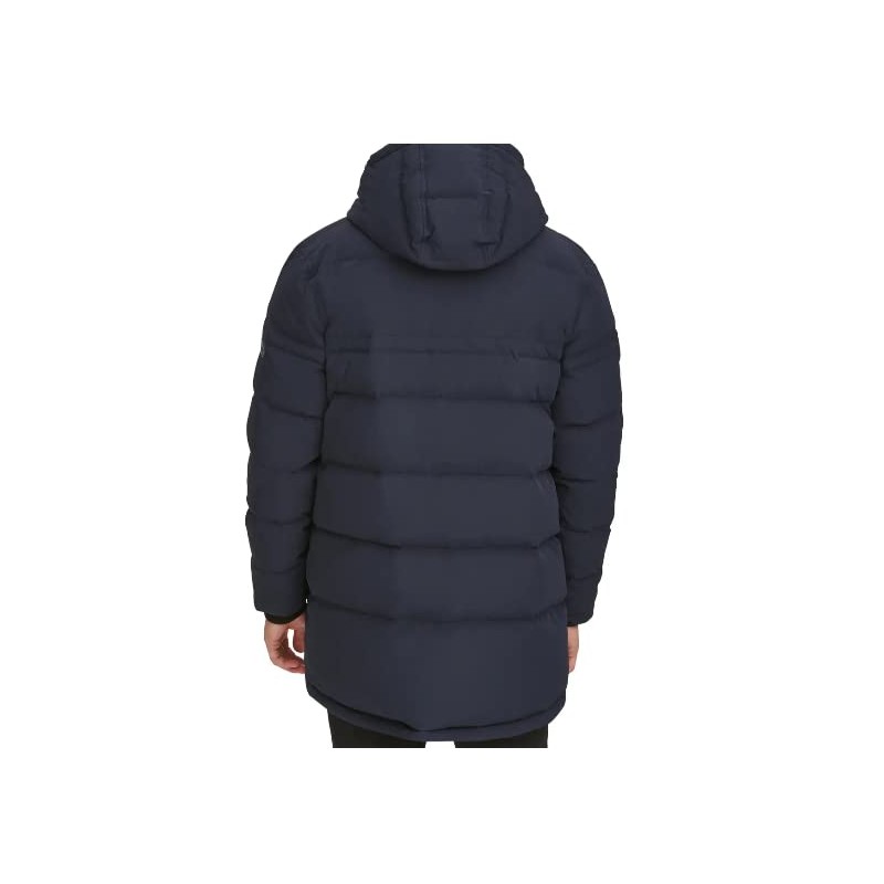 Andrew Marc Men's Mid Length Water Resistant Crinkle Down Jacket,