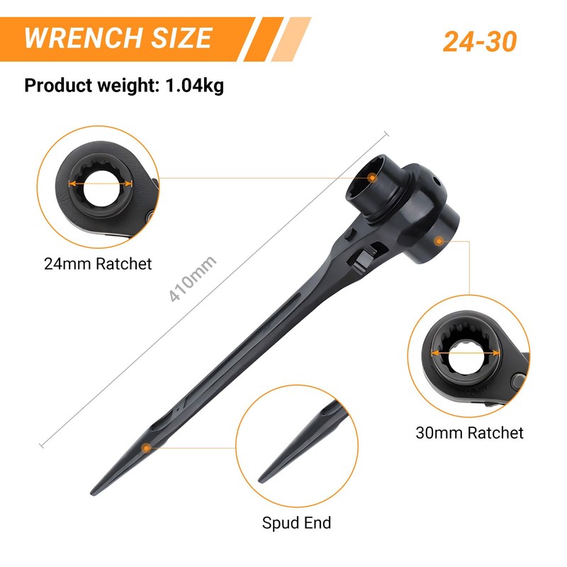 Elecbee Scaffold Podger Ratchet Spanner Ratchet Wrench Double Ratchet Multifunctional