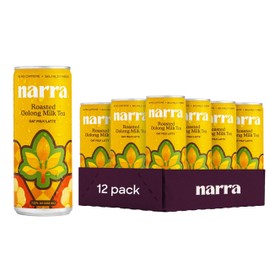 Narra, Oat Milk Tea Latte - Roasted Oolong Tea, Hojicha, Natural Caffeine & L-Theanine, Organic Oat Milk, MCT Oil, Dairy Free, No Refined Sugar, Non-GMO, 7.5 Fl Oz (12 Pack)