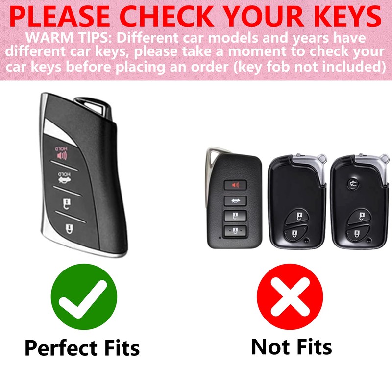 Simocky Key Fob Cover with Diamond Keychain for Lexus Car