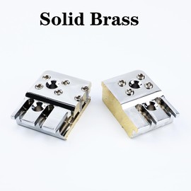 OVSAL Guitar Bridge String Locks Chrome 5 String Bass String Locking Nut Headless Bass Guitar String Lock Brass String Locking for Headless Electric Bass Guitar Replacement Parts