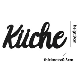 Alriedy 3D Türschild Selbstklebend Schwarz - WC/Küche Schild mit Kartonverpackung, Umweltfreundlich, Für Innen/Außen (Küche)