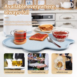 Li&Zhao Plastic Serving Trays - 3 PCS Restaurant Serving Trays Lunch Trays Large Plastic Trays Cafeteria Trays Trays for Serving Food for Party, Picnic, Holidays(3 Colors)