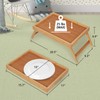 Artmeer Bed Tray Table with Folding Legs,Bamboo Breakfast in Bed