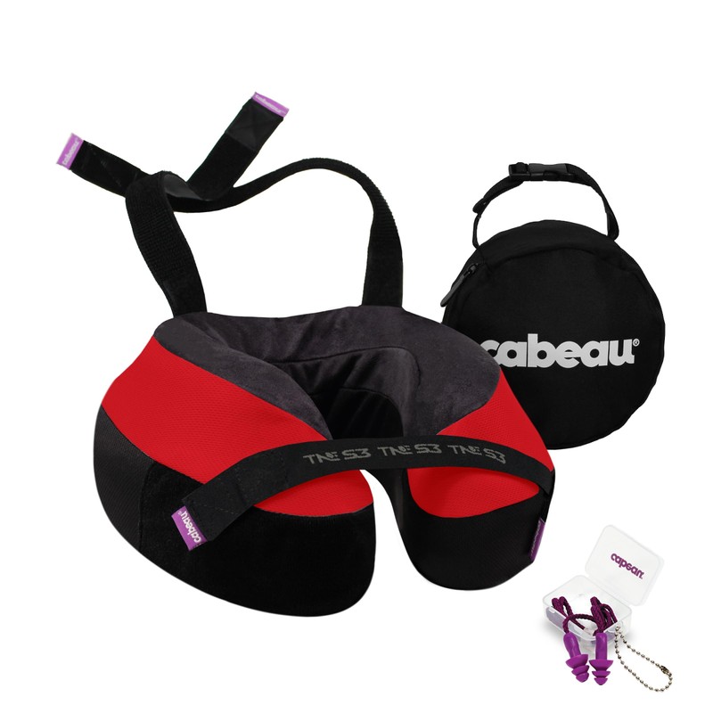 Cabeau The Neck's Evolution S3 Neck Pillow, Red/Black