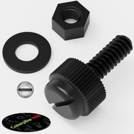 Caterpillar Red 50x Black Slotted Thumb Screws M3 x 10mm Bolts Nuts Washers Nylon