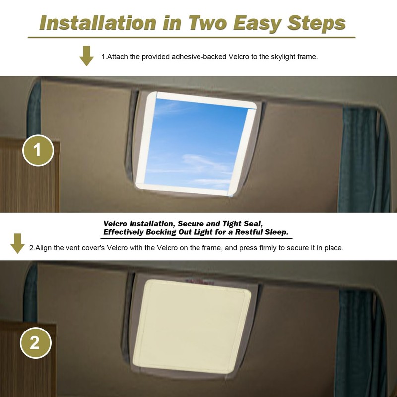 RV Roof Vent Skylight Insulator Window Cover, Sun Blackout Fabric