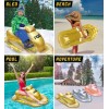 POZA Inflatable Gold Snowmobile Sled with Gold Snowflake Confetti –