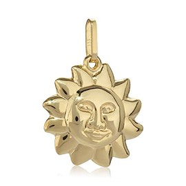NKlaus Pendant Sun 333 Yellow Gold 8 Carat Polished 15 mm Small Amulet Talisman 2775, Yellow Gold