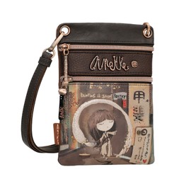 Anekke - Women's Mini Shoulder Bag with Double Compartment - In Leatherette for Women with Adjustable Strap and Shoen Zip Closures - Women's Accessories and Accessories - Measures 15x22x2cm,
