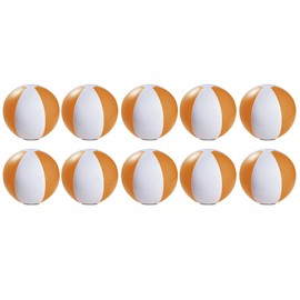 eBuyGB Pack of 10 Inflatable Colour Ball - Beach Pool Game, Orange, 22 cm/9"