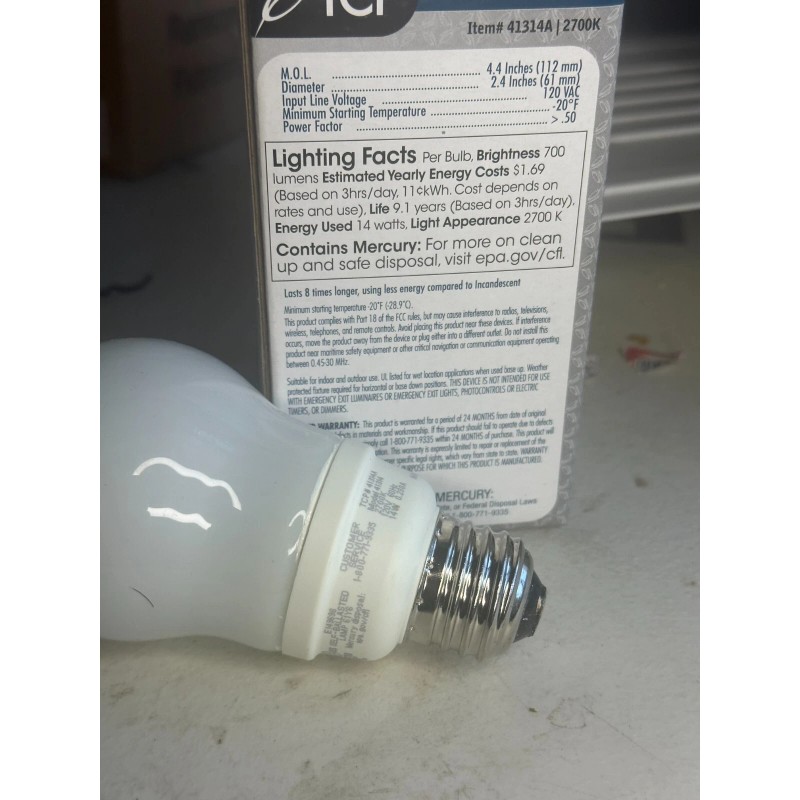 TCP 14 WATT 2700K CFL ARMOR COAT