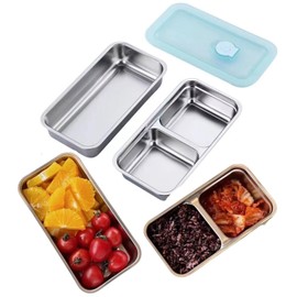Garloy Stainless Steel Snack Containers for Kids - Reusable Food Storage Containers with Lids, Leakproof & Durable, Ideal for School Lunches, Travel, Picnics, Snacks (2-Pack)