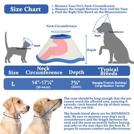 BARKLESS Soft Cones for Medium and Large Dogs After Surgery, Protective Dog Surgery Collar to Prevent Licking, Adjustable Cone of Shame Alternatives (Blue, L)