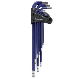 jobsmart 9 Piece Extra Long Ball Point Hex Key Set Metric