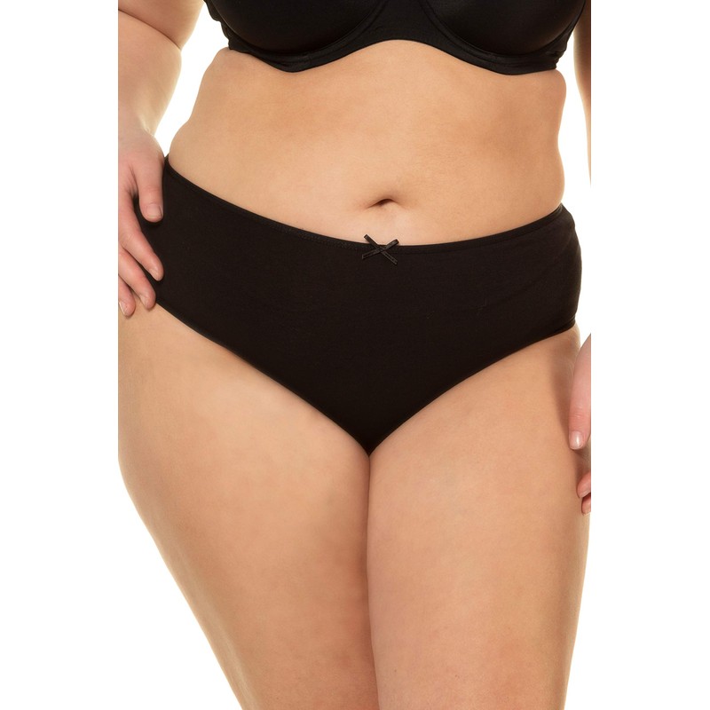 Ulla Popken Damen Slips, 5er-pack Taillenslip, Schwarz, 58-60 EU