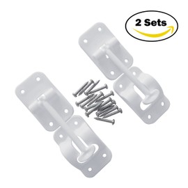 Camp'N 3 1/2" RV Door Holder and Latch - Camper & Trailer Door Catch - T Style OEM - White 2 Pack with Hardware
