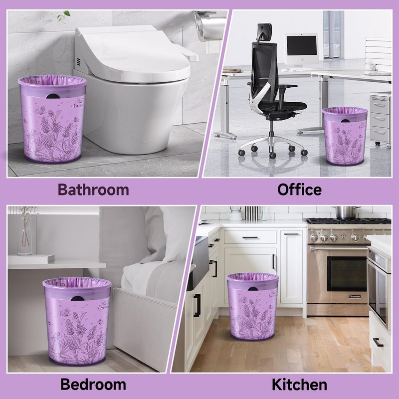 Thryoss Lavender Scented Small Garbage Bags,Trash Bags 4 gallon Drawstring