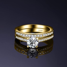 JewelryPalace Engagement Ring Pair Wedding Rings Ring Silver 925 Women's Cubic Zirconia Silver Ring Wedding Rings Proposal Ring Proposal Ring Memo Ring Eternity Ring Set Women's Jewellery Rose Gold