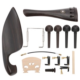 4/4 Violin Parts Tailpiece Ebony Tuning Pegs Chinrest Endpin Tuners Bridge Soundpost Kit