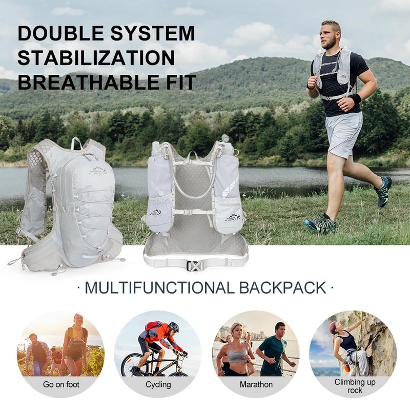 INOXTO running water bag vest backpack with1.5L water bladder hydration
