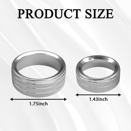 UZZH 3PCS AC Air Conditioner Switch Button Knob Cover, Car Interior Decor Accessories Radio Volume Control Knob Decals for Dodge Challenger Jeep Grand Cherokee Charger Durango Journey Chrysler(Silver)