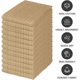 Premium Quality 100% Cotton Bar Mop Kitchen Towels, Quick Dry Dishcloths | Super Absorbent and Reusable | Multipurpose Cleaning Towels for Home, Restaurants, and Bar cleaning | Machine Washable.