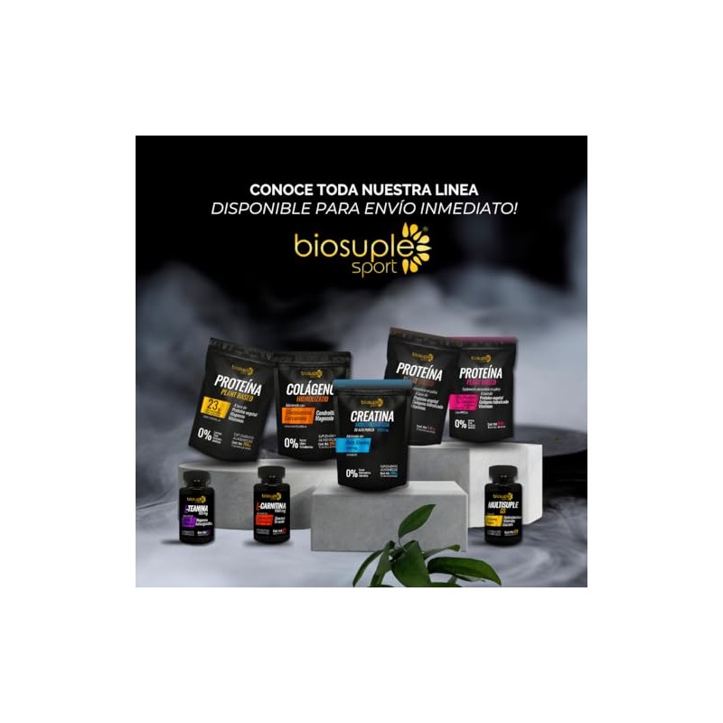 BIOSUPL Protena Vegetal adicionada con Colgeno Hidrolizado,Magnesio y Vitaminas, Sabor