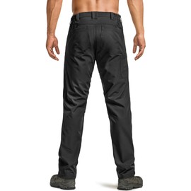 CQR Men's Quick Dry Tactical Pants, Water Resistant Outdoor Pants, Lightweight Stretch Cargo Work Hiking Pants, Rocky Z Black, 32W x 32L
