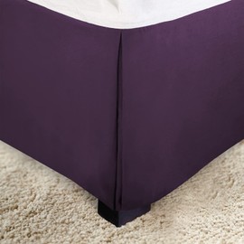 Elegant Comfort 1-Piece Solid Bed Skirt, 1500 Premium Hotel Quality Microfiber, Minimalist Design with a Modern Look- Easy Care, Wrinkle and Stain Resistant, Bedskirt, Queen, Passionate Purple