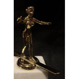 Vintage NOS Gold Tone Female Water Skier Trophy Figure 4 Inches Tall 1970’s KAAG