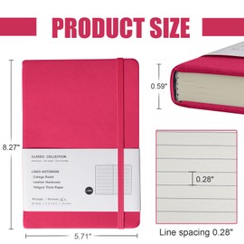 EMOMAS Lined Journal Notebook, 10Pack(Rose Red), 160 Pages, Medium 5.7 inches x 8 inches - 100 gsm Thick Paper, Hardcover