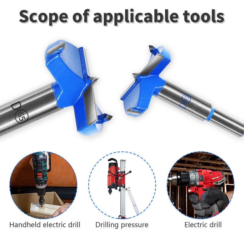 FOCMKEAS 17mm丨0.67 Inch Forstner Drill Bit with Round Shank Double-Flute