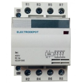 ELECTRODEPOT 4 Pole Lighting Contactor NO 40A, 110/120V coil, Enclosure, 50A, 30A, Box NEMA4