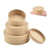 WANDIC Paper Mache Boxes - Set of 3 Round Kraft