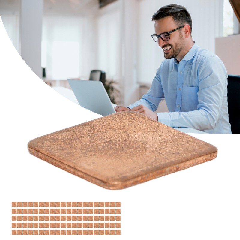 100pcs Copper Pad Shim Thermal Conductivity Burr Free Copper Shim