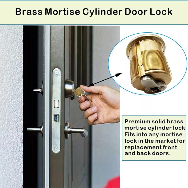 MOUNTPARTS 2PCS Mortise Lock SC1 KD Cylinders Adams Rite 4Keys