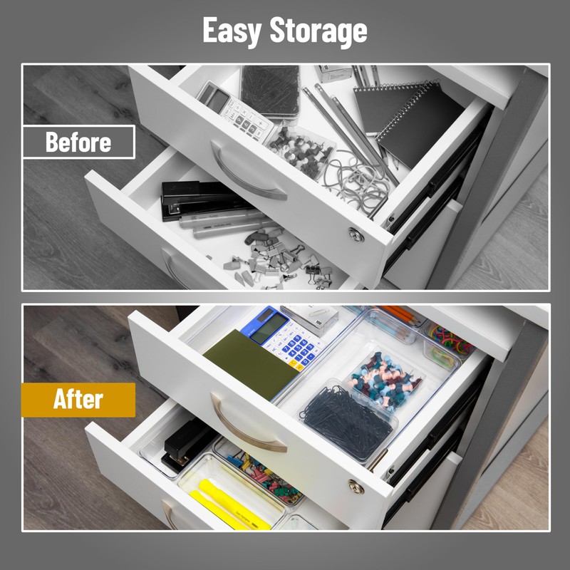 Mind Reader 8-Piece Drawer Organizer Set, Storage Trays for Kitchen,