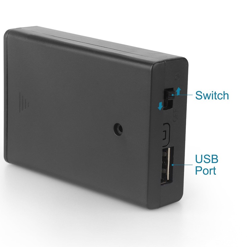 VWEICYY 3 PCS 3 AA Battery Holder with USB Port,4.5V