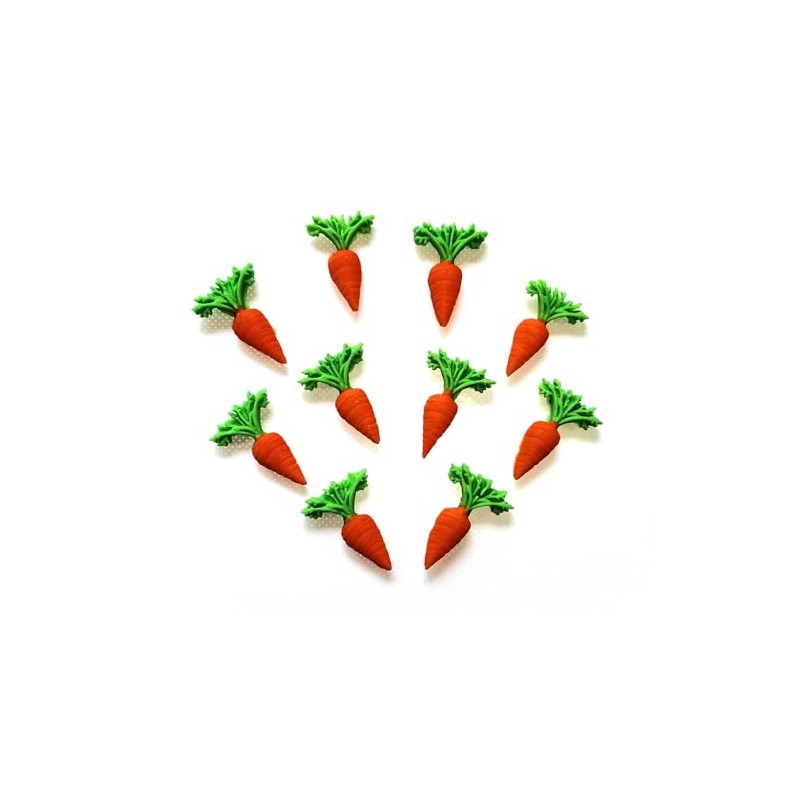 10 Handmade Edible Carrots, Celebration Cupcake Sugarpaste Decorations by Fairie