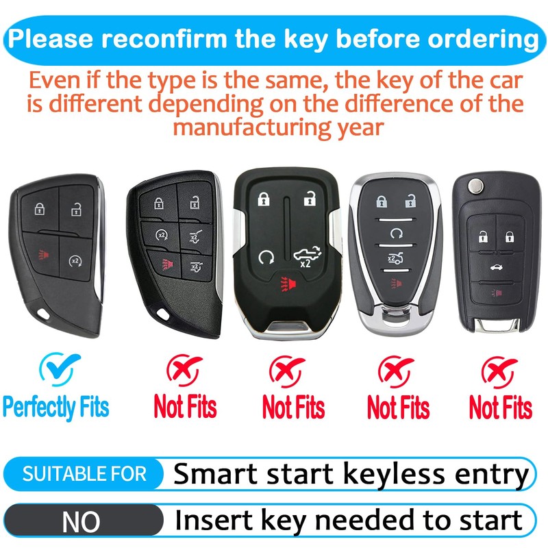 Tukellen for Chevy Key Fob Cover Soft TPU Full Protection