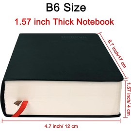 SAYEEC Thick Lined Journal Notebook 720 Pages Leather Journals for Writing B6 Soft Cover College Ruled Notebook 360 Sheets Lined Paper Memo Book Personal Daily Diary Gift for Men Work Note Taking - Color: black