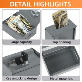 Metal Gambling Box with 2 Keys Portable Cash Box for Gambler Lock Metal Pocket with Case Pocket Sized Gamble OrganizerWinners Bank Casino Cash Holder with Keys for Gambling Gifts Home Games Storage