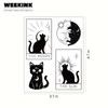 WEEKINK Mystical Black Cat Temporary Tattoos – 4 Unique Moon